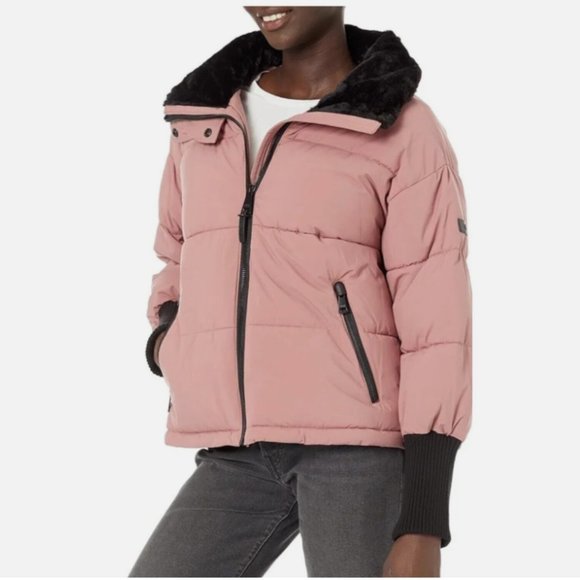 DKNY Oversized Mauve Puffer Jacket Size Medium - Picture 1 of 14